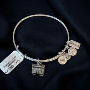 Alex and Ani silver tone Monopoly house expandable bracelet